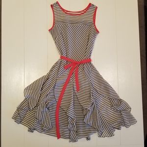 ROBBIE BEE Ruffles and Stripes Dress